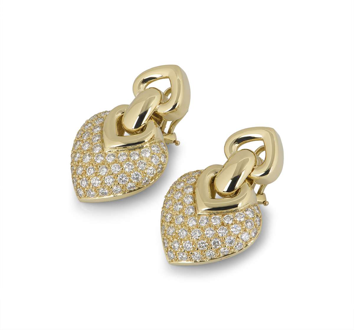 Yellow Gold Diamond Drop Earrings